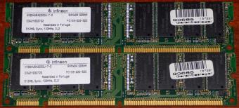 2x 512MB Infineon HYS64V64220GU-7-D 64Mx64 168-pol. SDRAM PC133-222-520 Portugal
